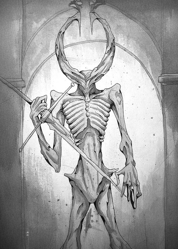 Hollow petrifyed creture