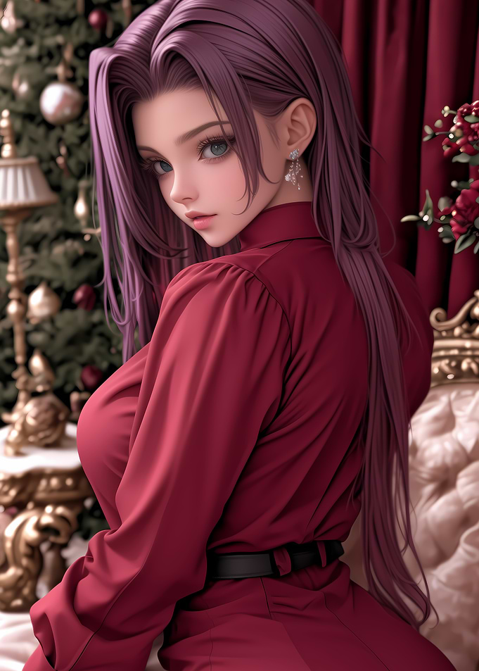 Anime Girl in Red Dress