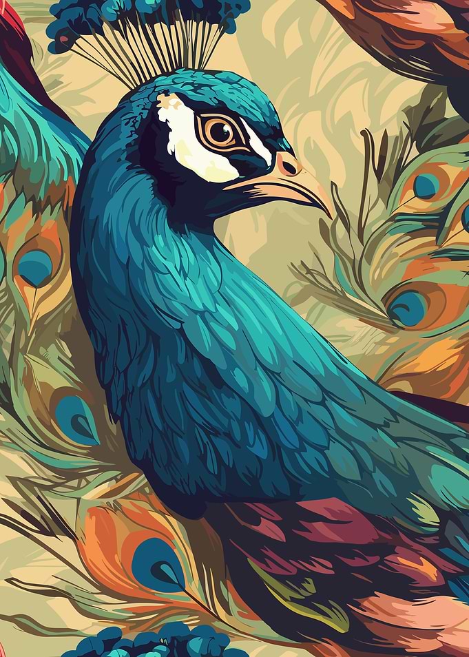 Peacock Feathers Painting