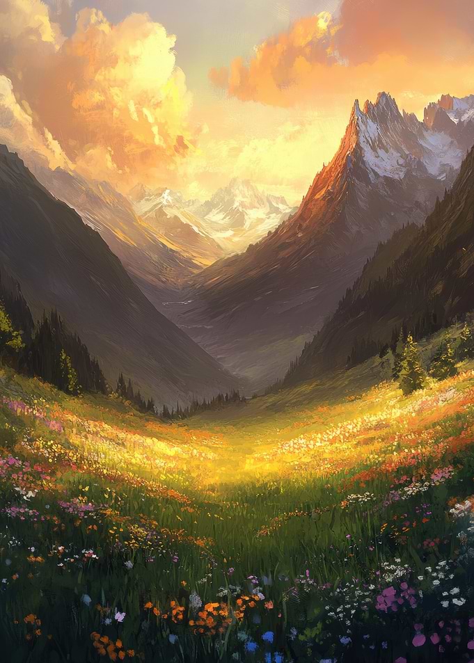 Mountain Meadow Sunset