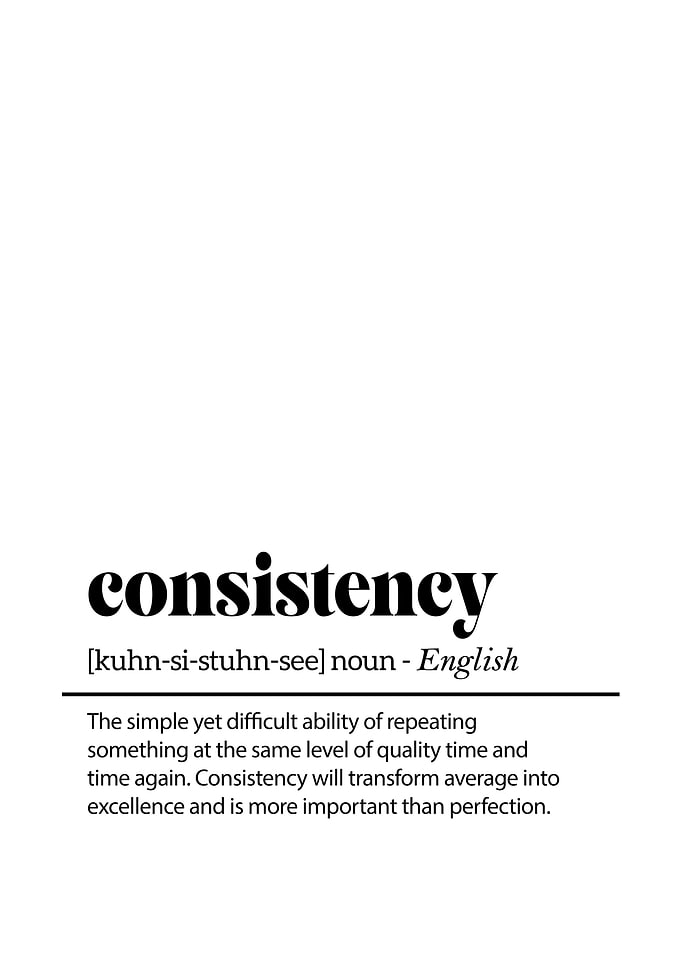 Consistency Definition Print motivational and success quote