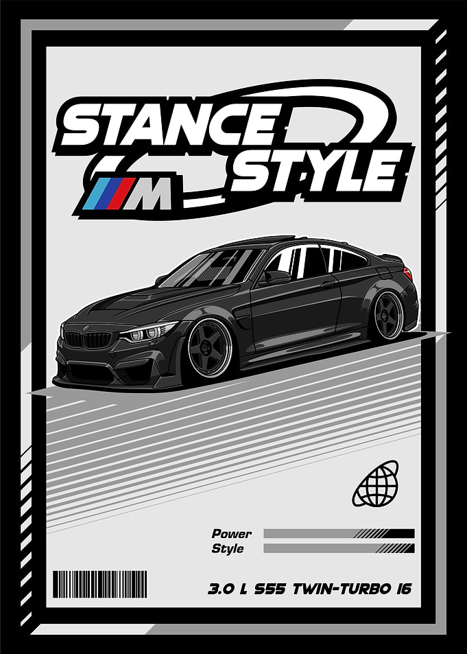 BMW M4 F82 Stance Style Black