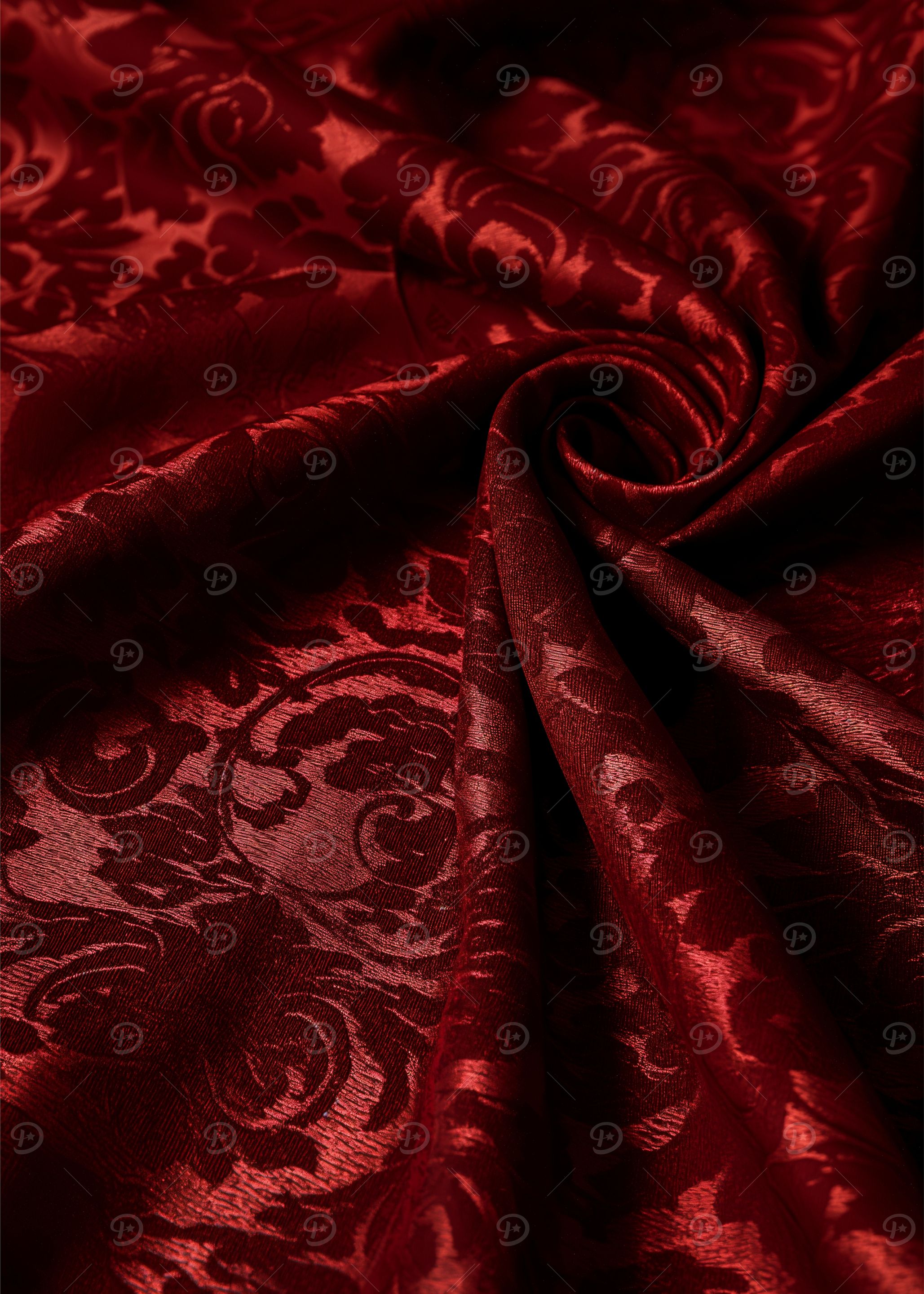 Burgundy Damask Fabric
