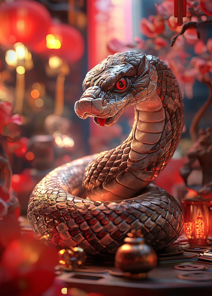 Silver Snake Statue