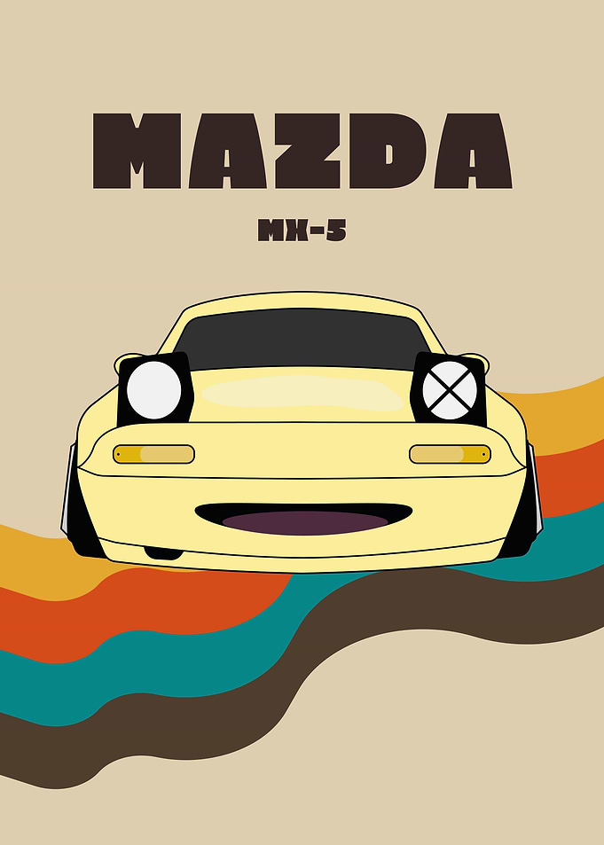 Mazda MX-5 Retro Poster