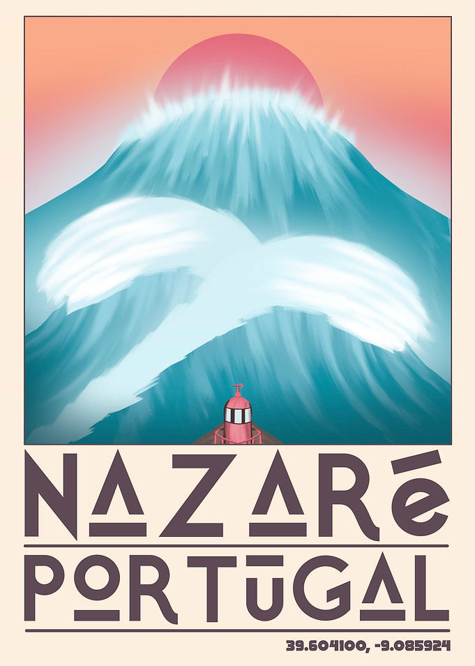 Nazaré Portugal Wave Poster
