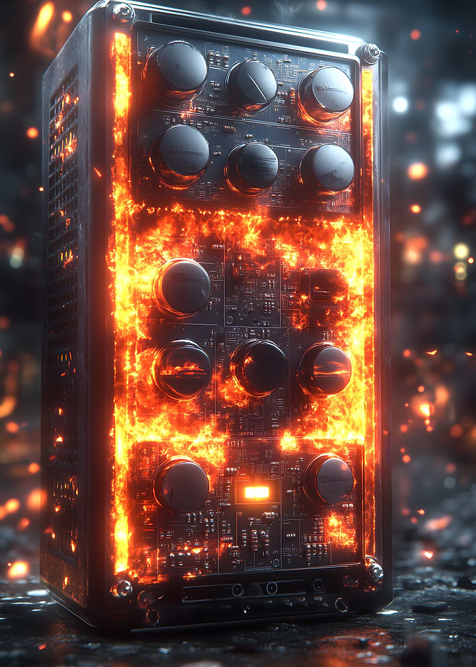Burning Circuit Board Music