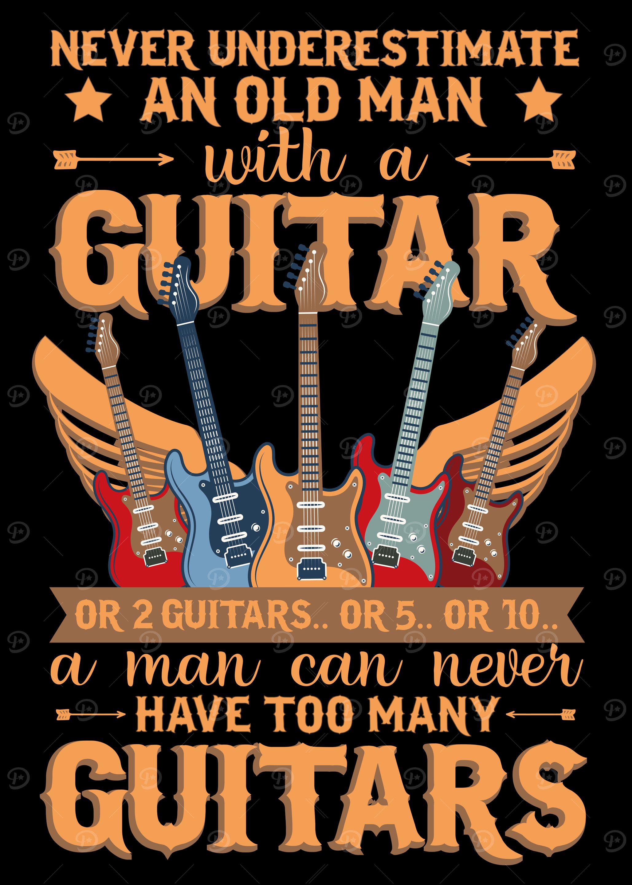Old Man with Guitars