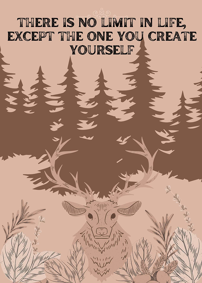 No Limits Deer Print ( motivation quotes)