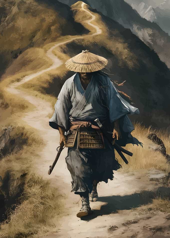 Samurai on Mountain Path