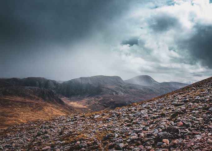 Mountain Landscape with Stormy Clouds