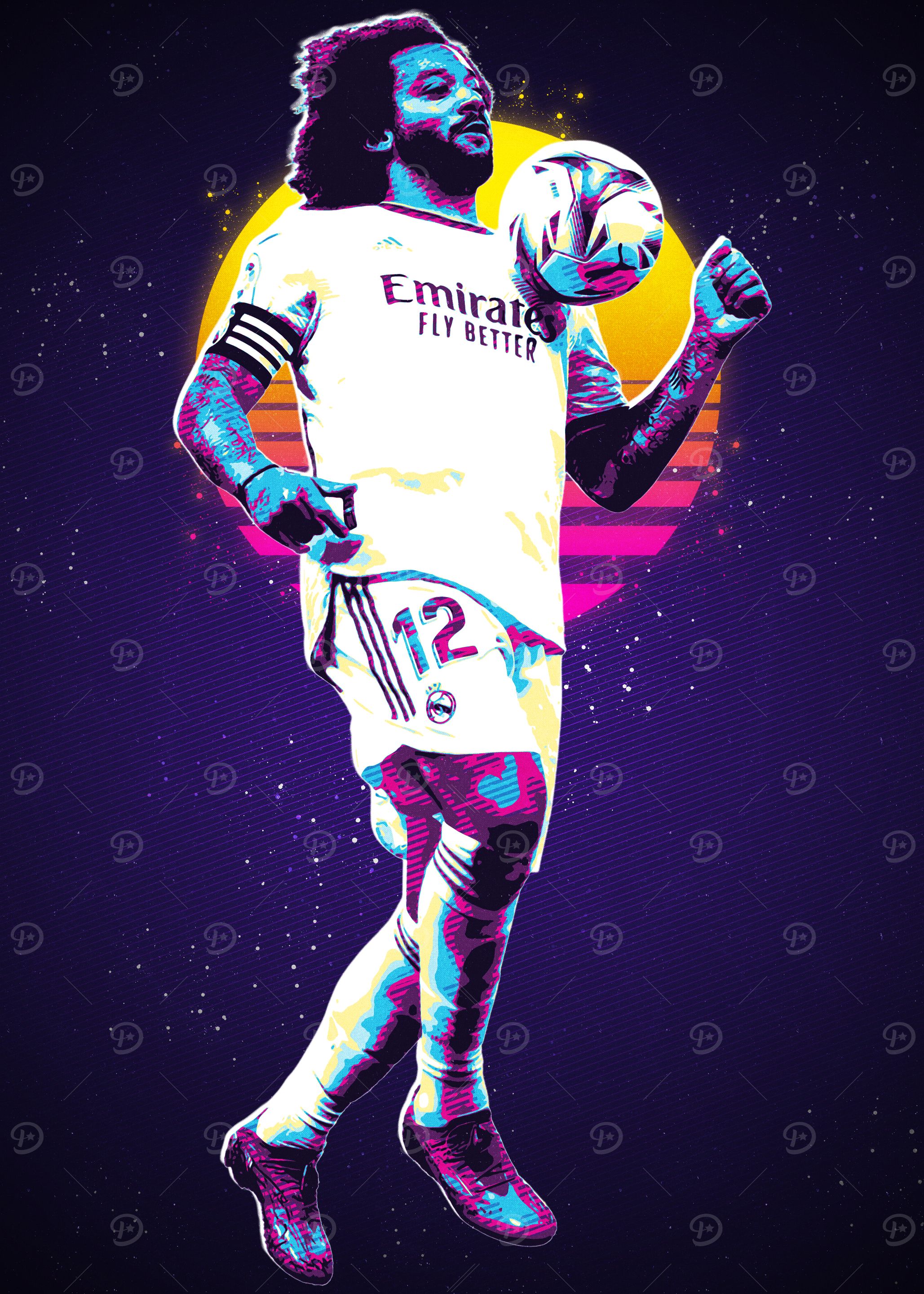 Marcelo Real Madrid in Retro Style