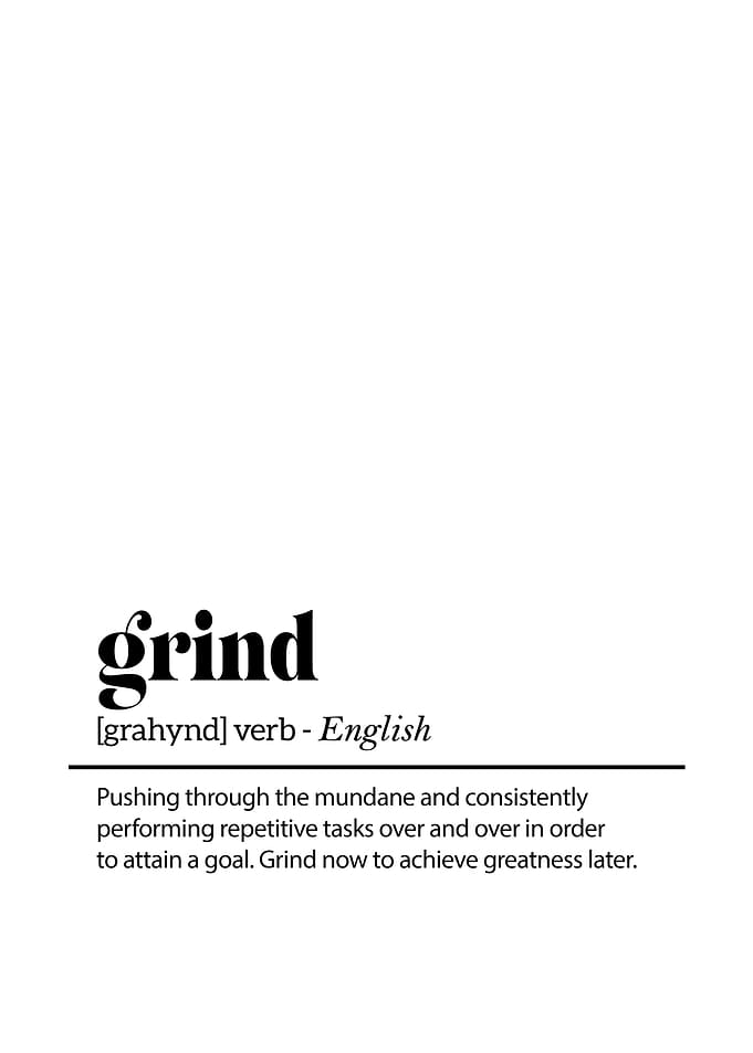 Grind Wall Poster definition, motivational quotes for success