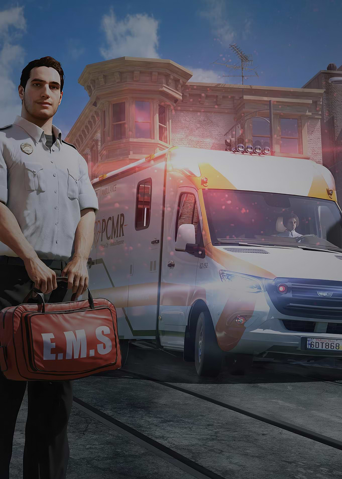 Paramedic with Ambulance