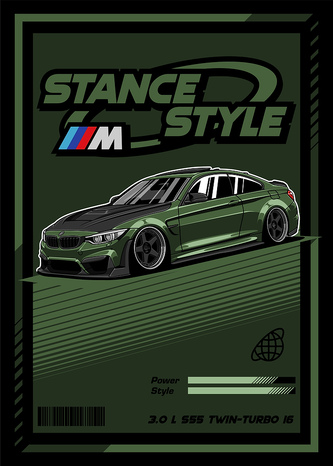 BMW M4 F82 Stance Style Green Army