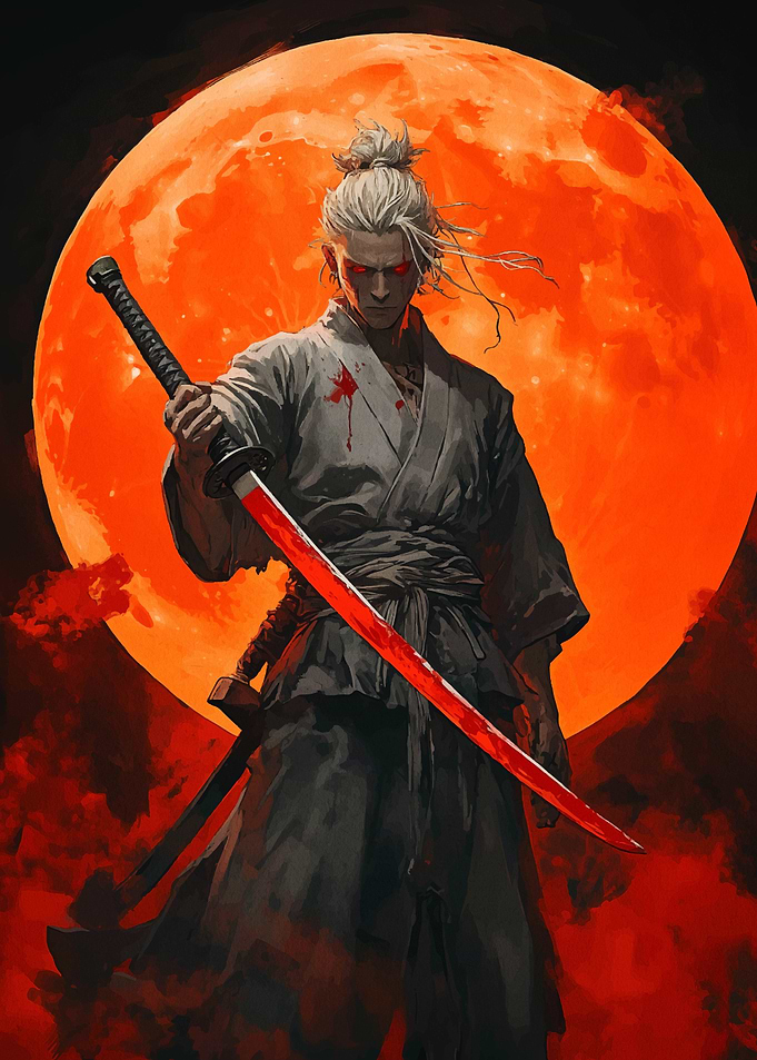 Samurai Under Blood Moon