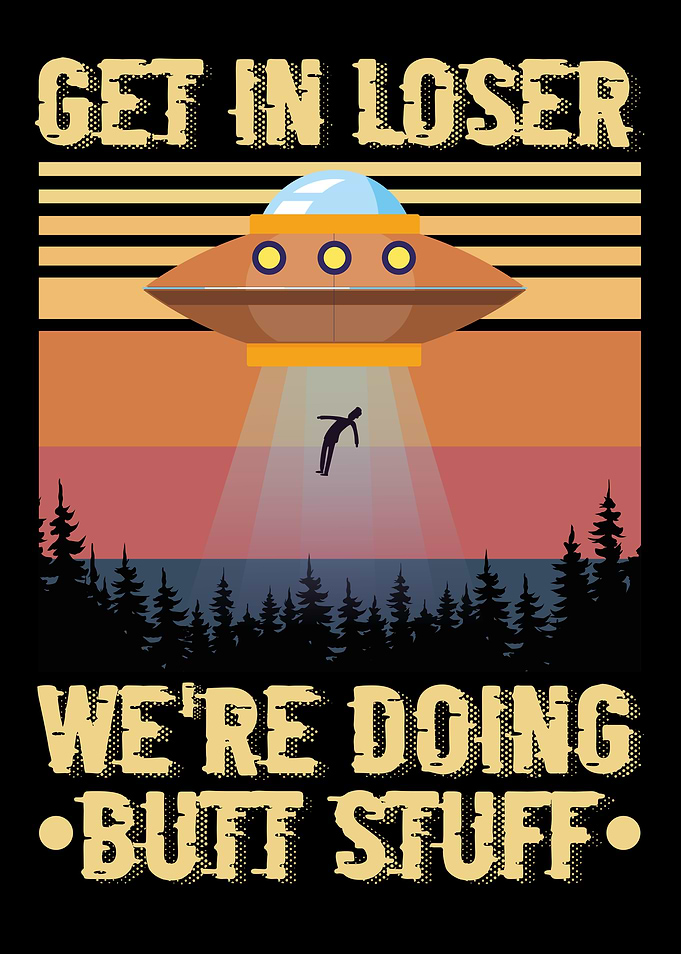UFO Abduction Retro Poster
