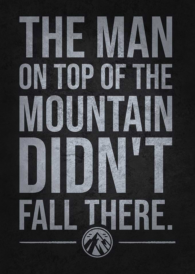 Man On Top Of Mountain - Gym, Hustle, Success