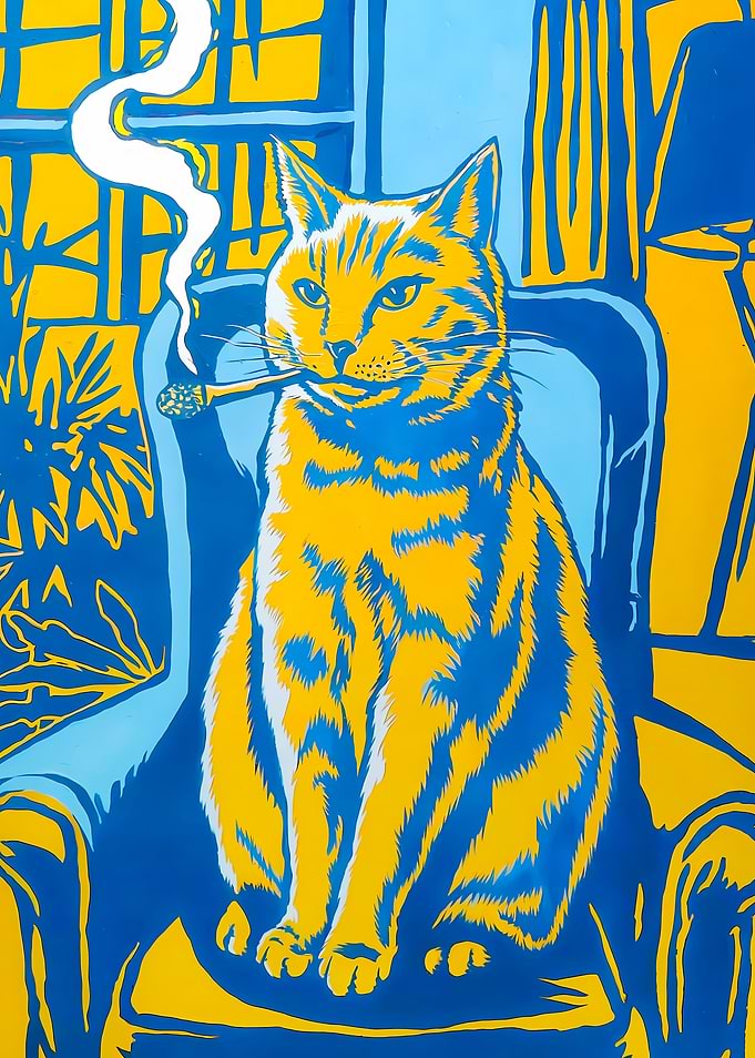Cool Cat Smoking Weed