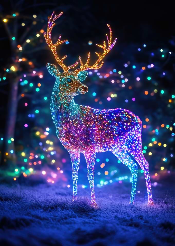 Luminous Neon Reindeer