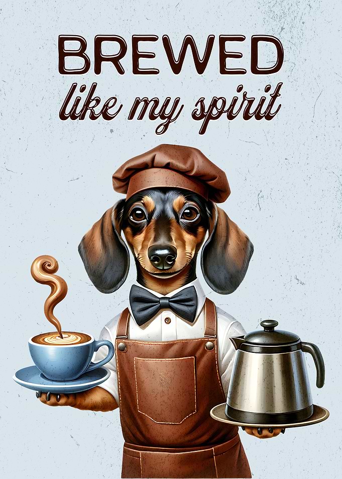 Dachshund Coffee Barista