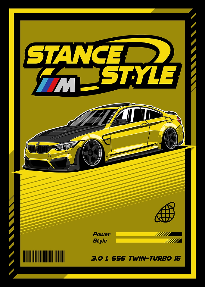 BMW M4 F82 Stance Style Yellow