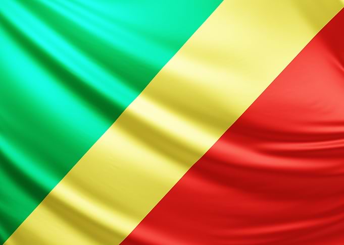 Republic of Congo Flag, Realistic flag of Congo