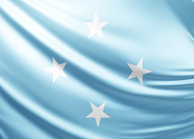 Micronesia Flag, realistic flag of Micronesia