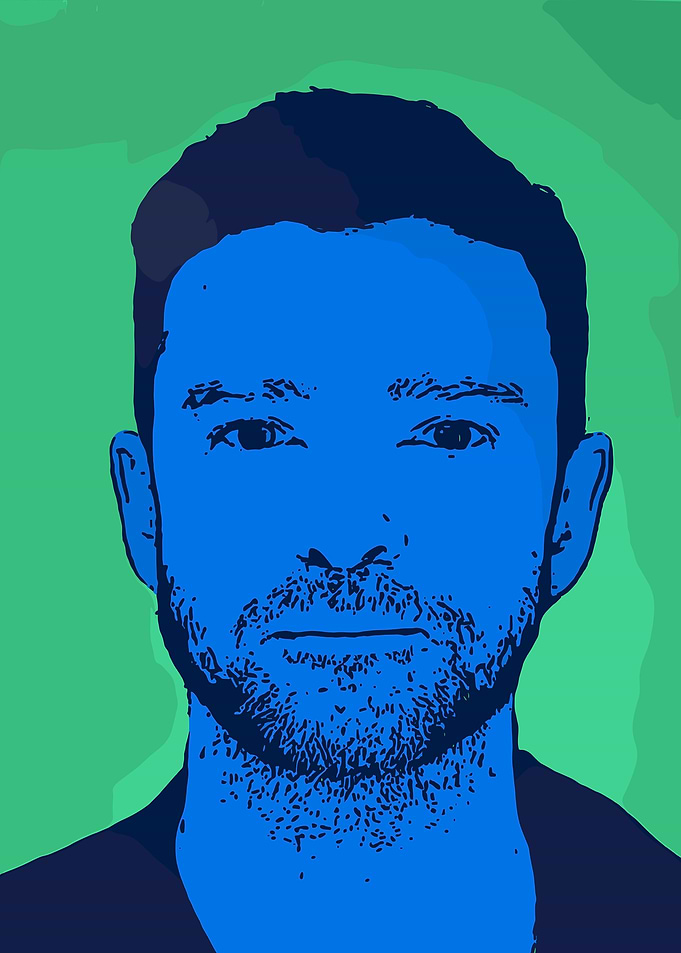Blue Man Portrait
