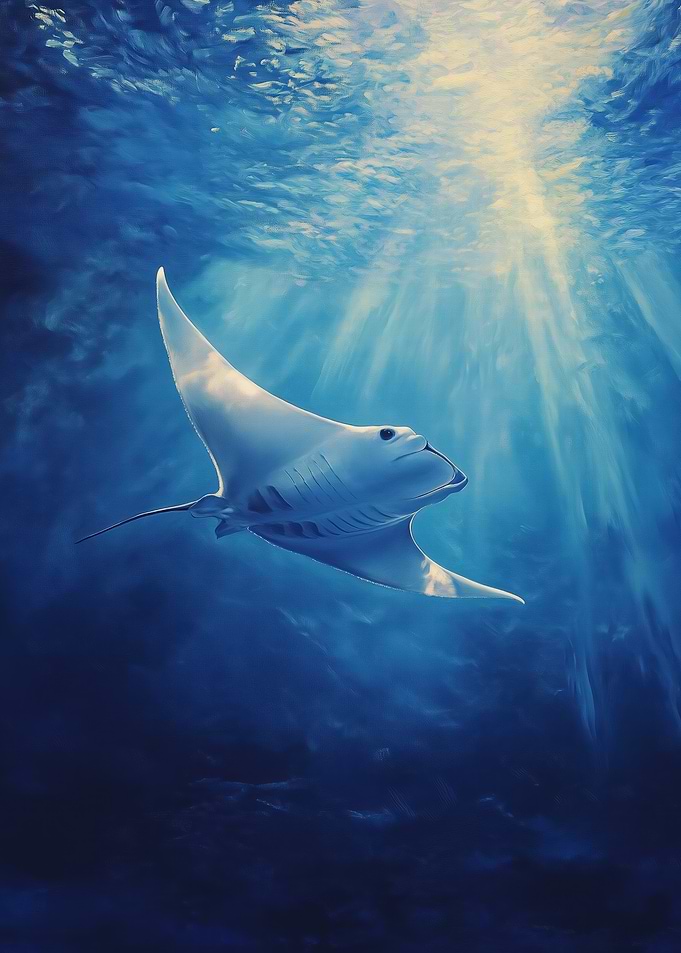 Baby Manta Ray Underwater