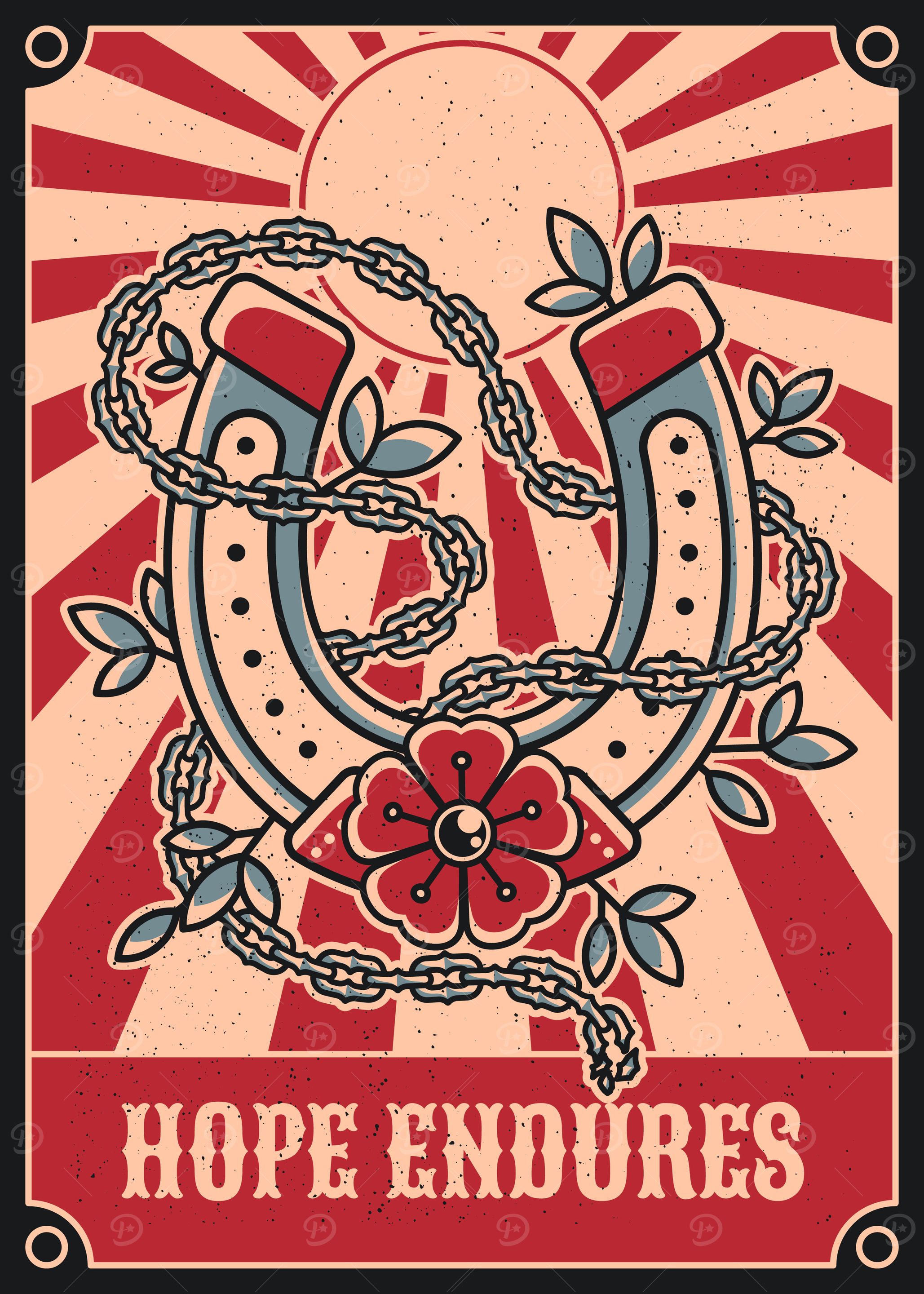 Hope endures vintage art illustration