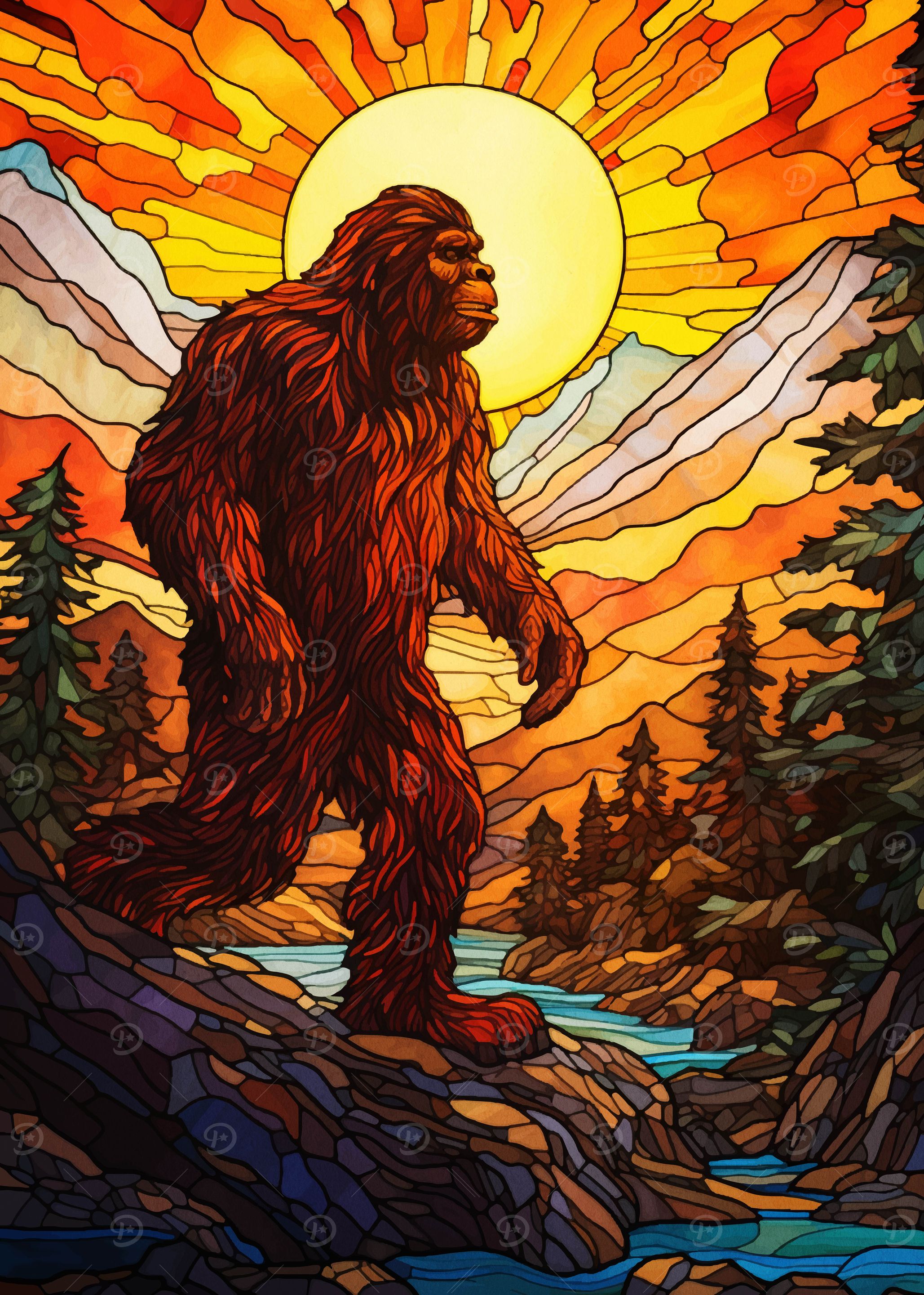 Bigfoot Stained Glass
