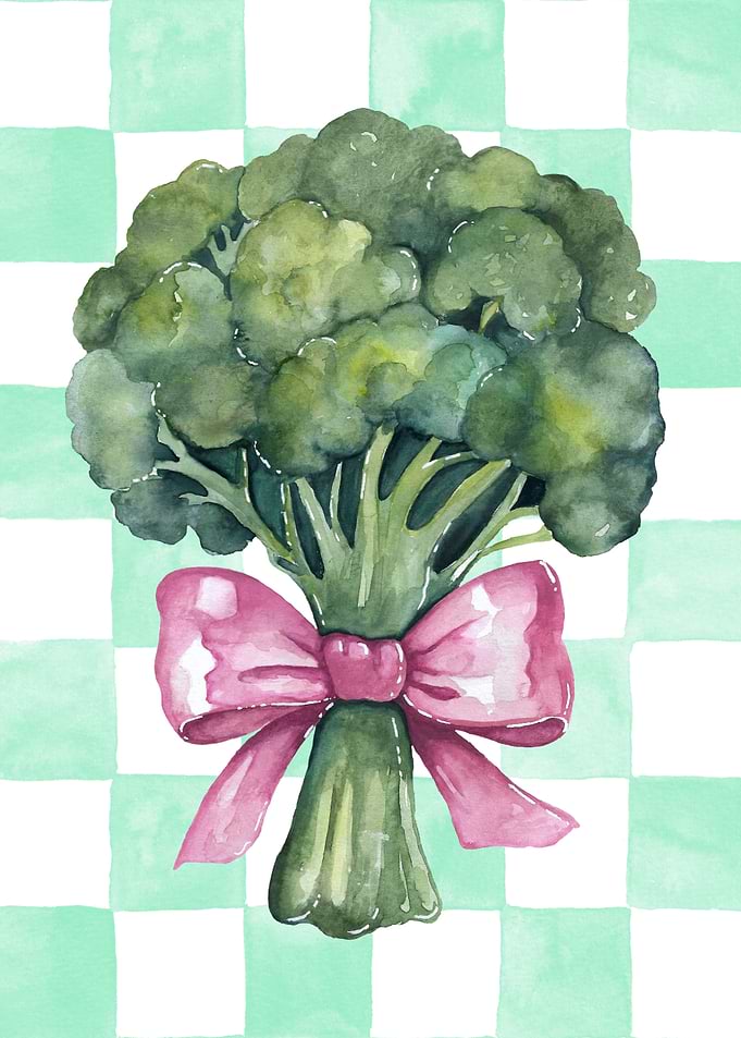 Pink Bow and Broccoli