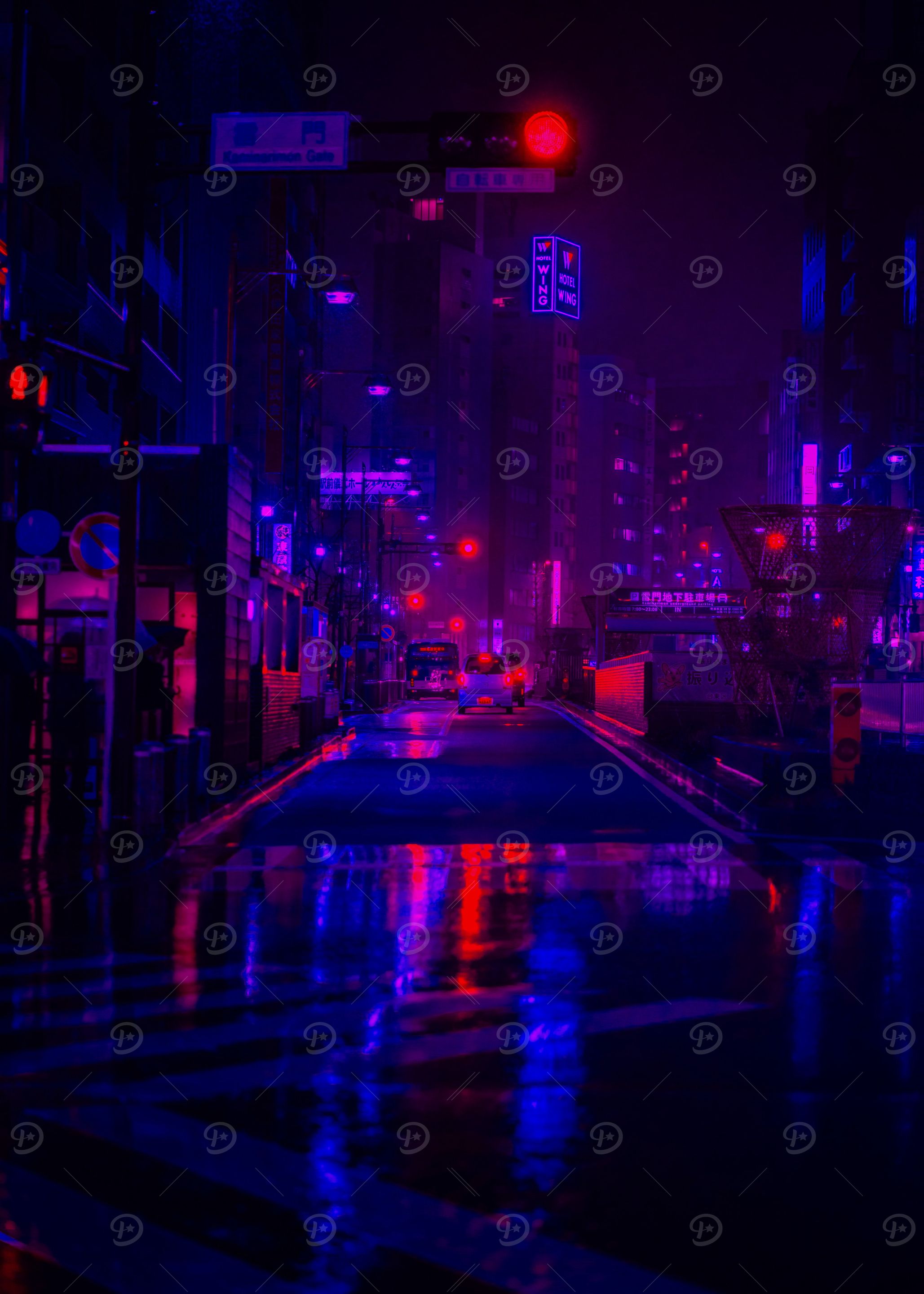 Neon City Street
