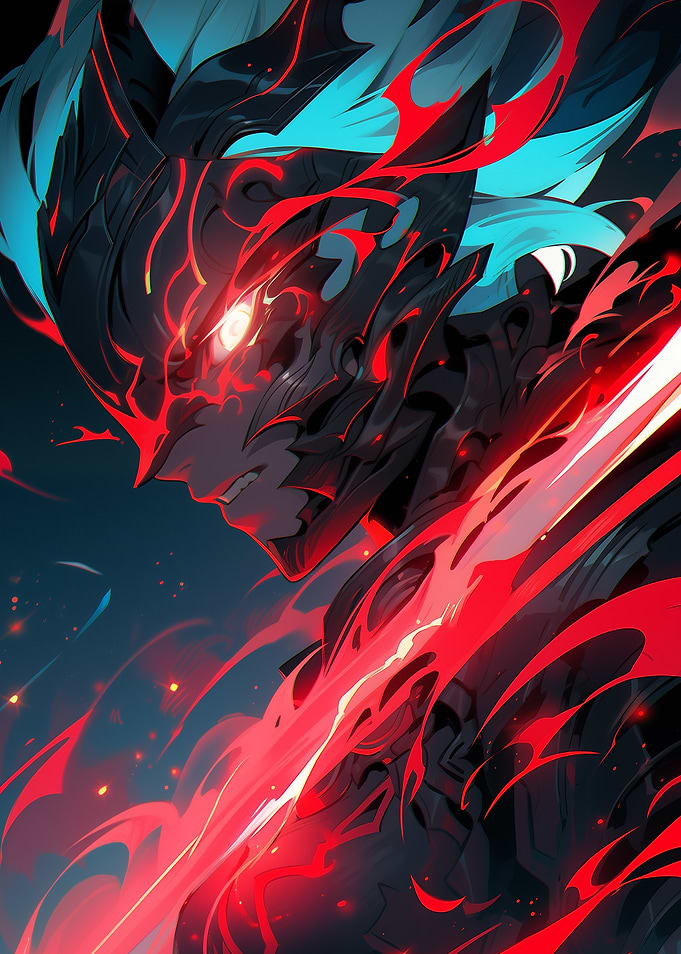 Anime Warrior with Fire