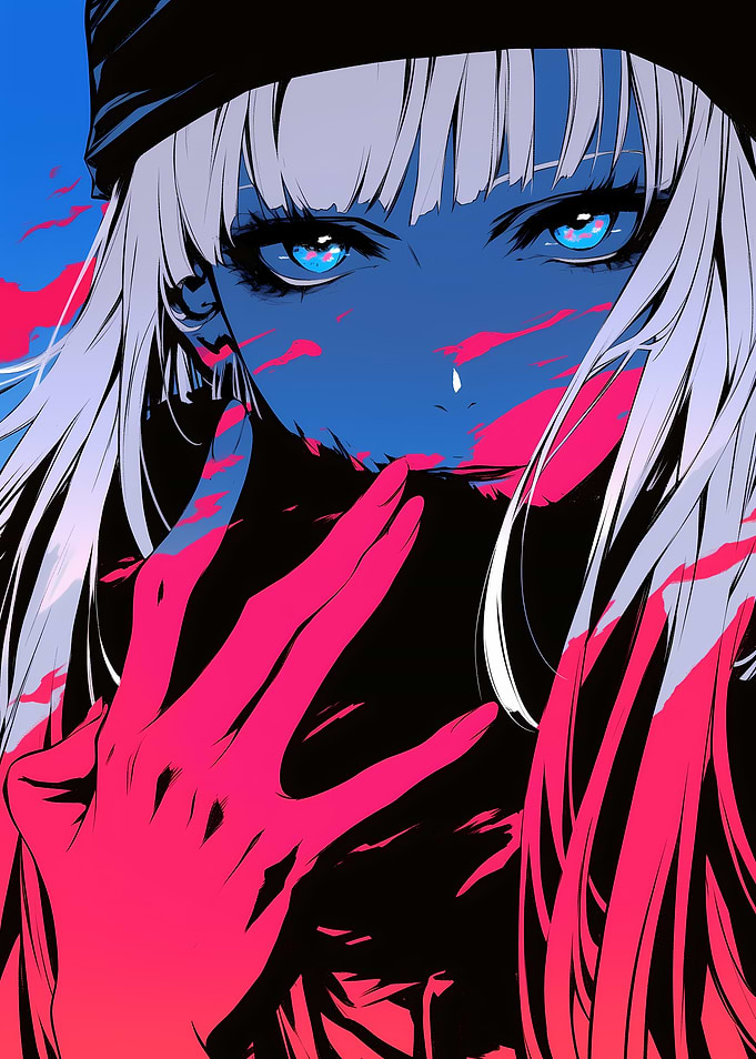 Anime Girl with Blue Eyes