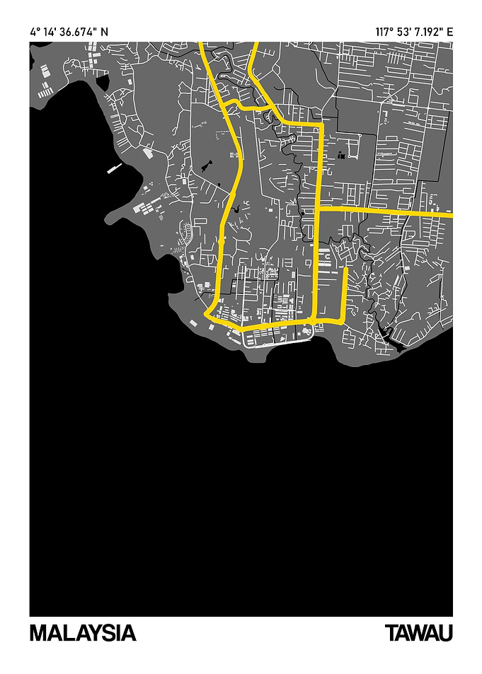 Tawau City Street Map