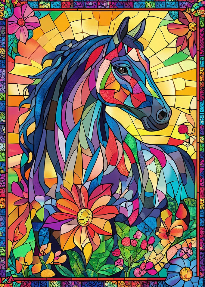 Stained Glass Horse