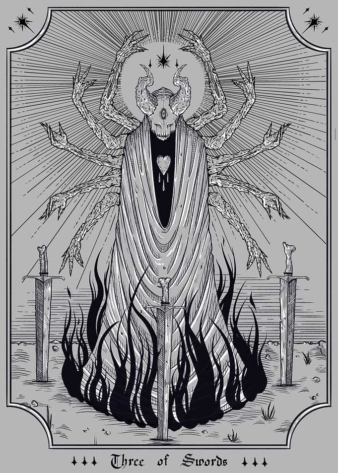 Three of Swords Tarot Card