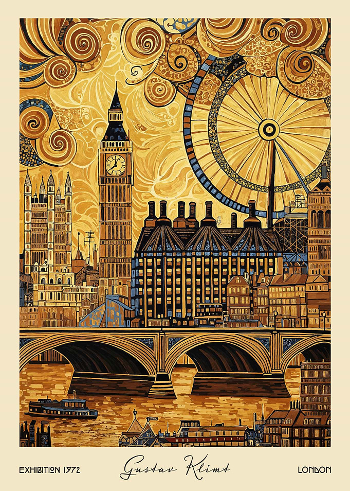 London Skyline Travel Klimt