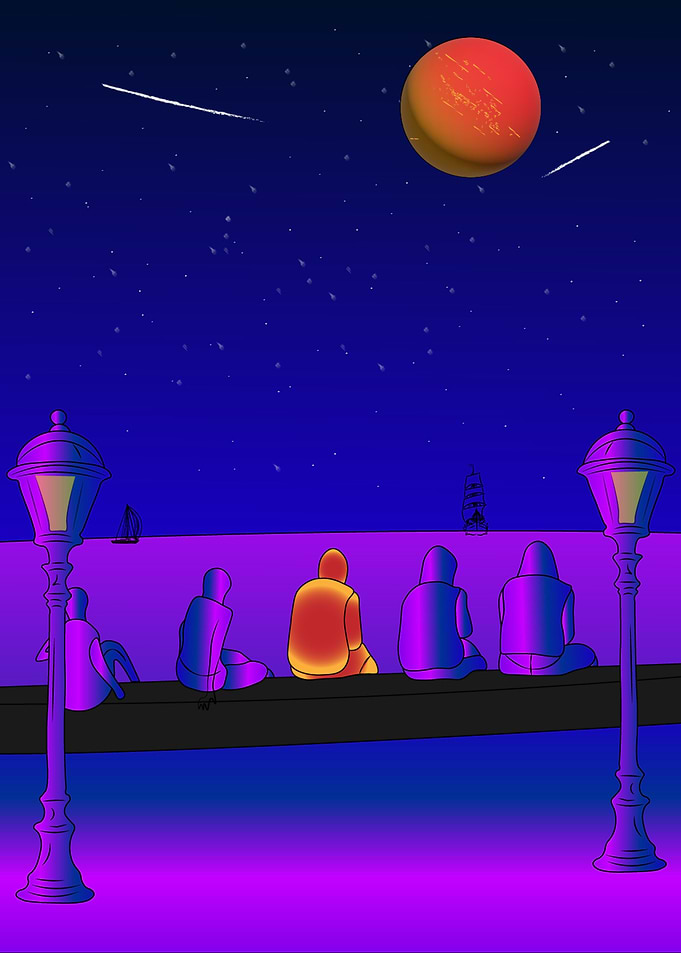 Night Sky with Figures