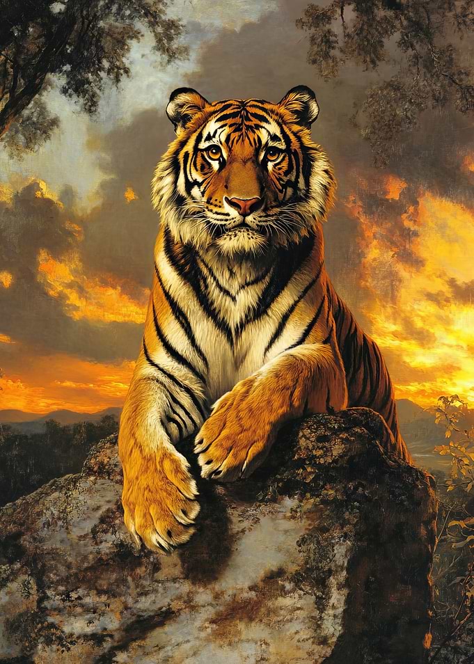 Majestic Tiger at Sunset