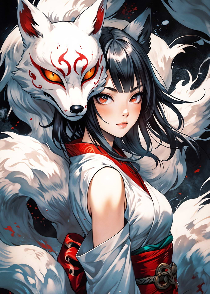 Kitsune Girl Anime Art