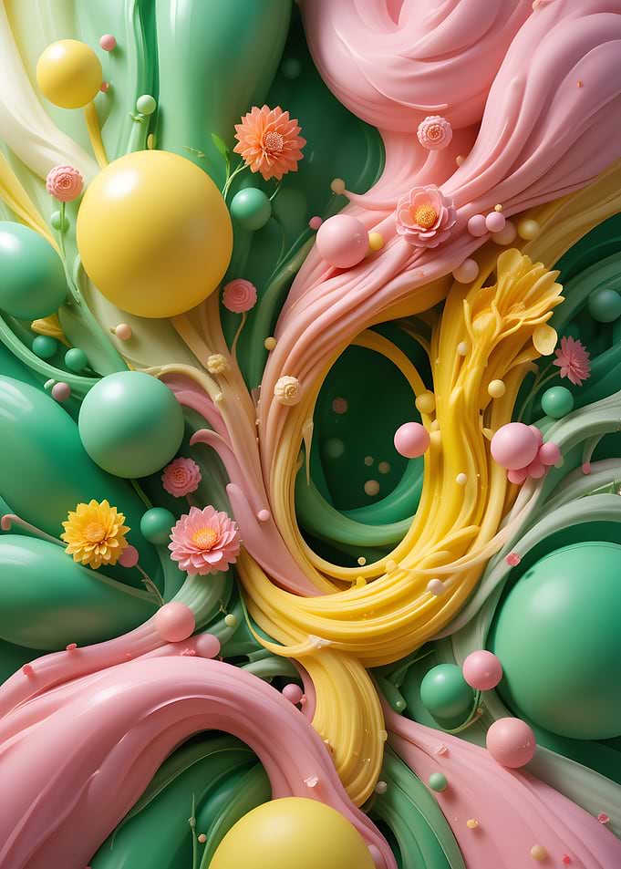 Abstract Floral Swirls