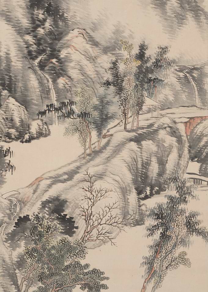 Ink Wash Mountain Landscape