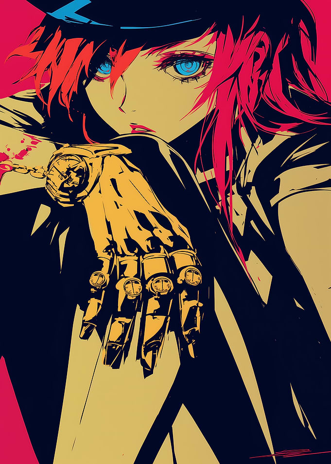 Anime Girl with Mechanical Hand