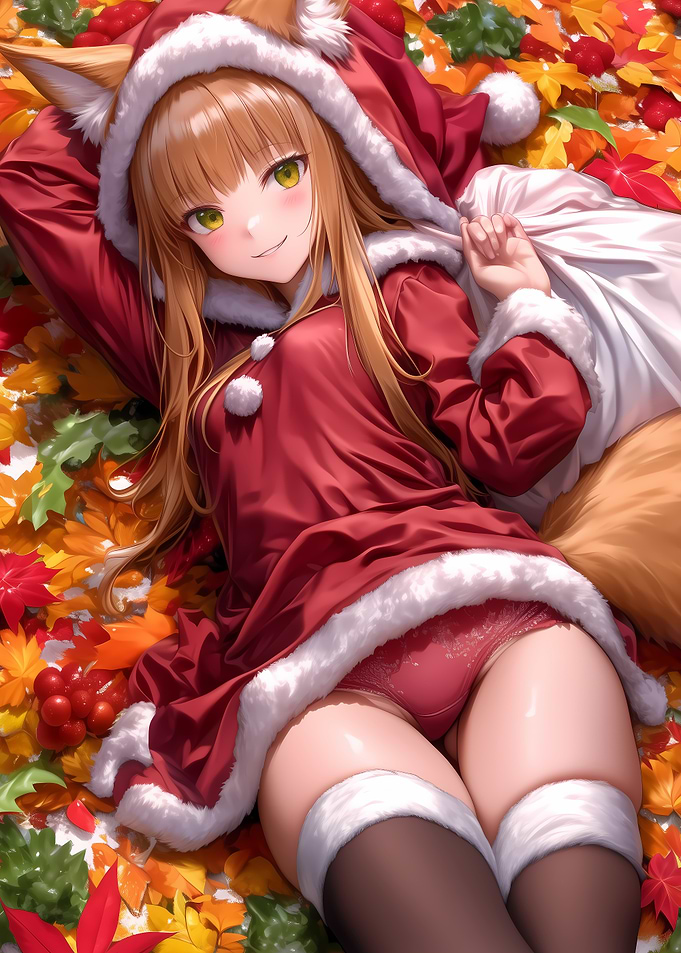 Anime Girl in Santa Outfit