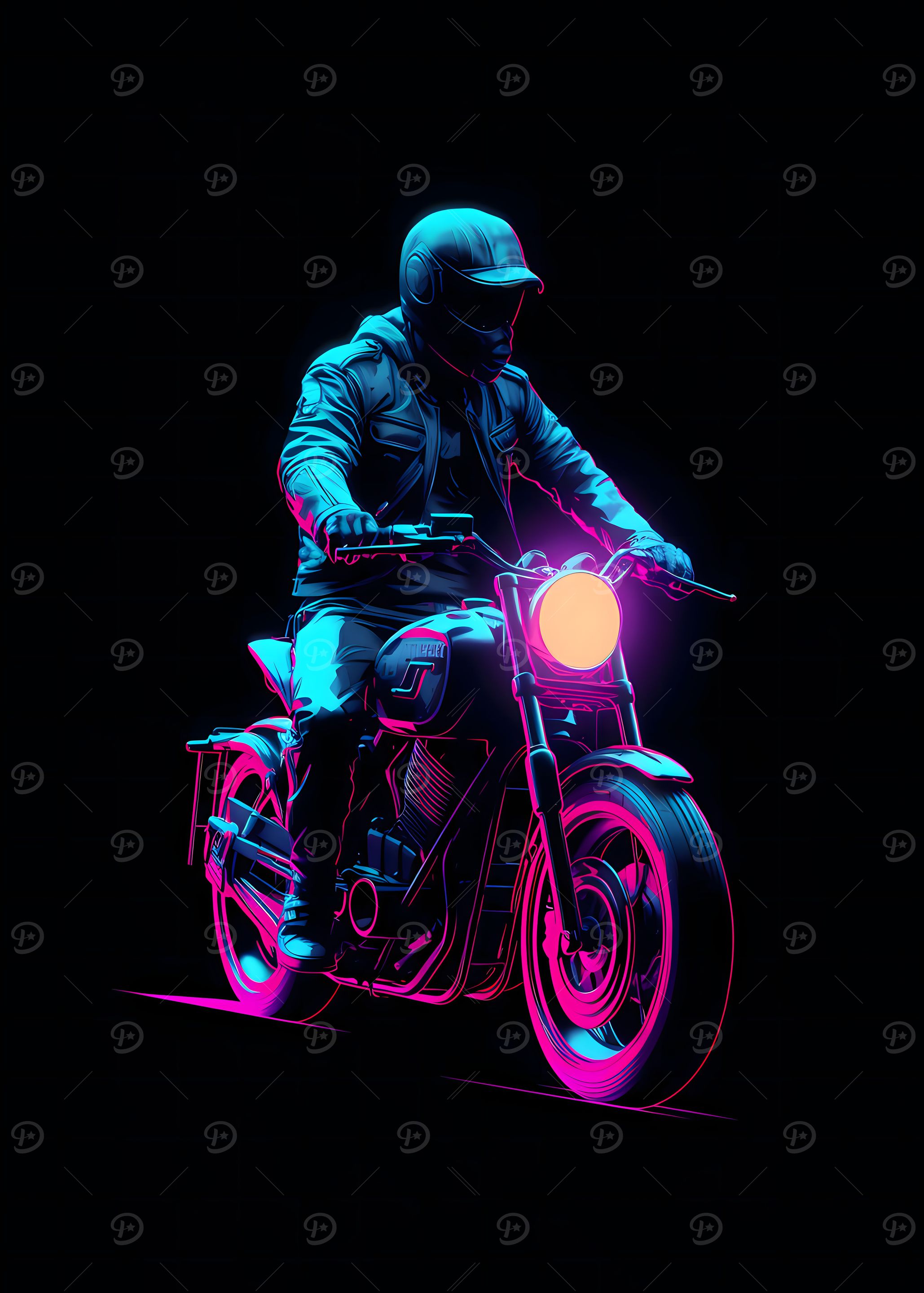 Retro Motorcycle Rider