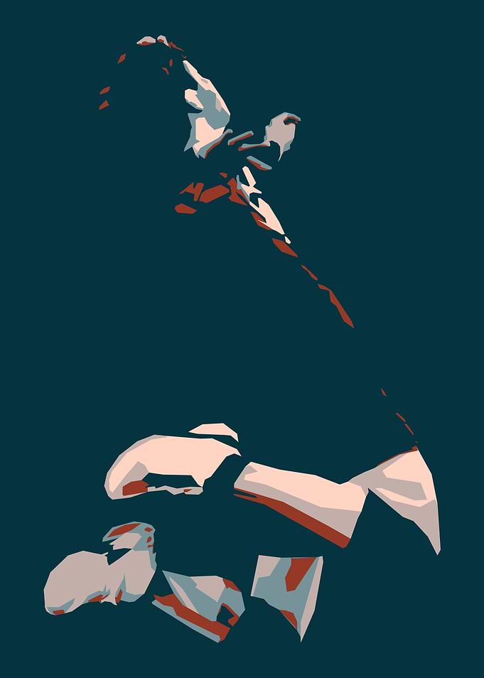 Silhouette of a volleyball player