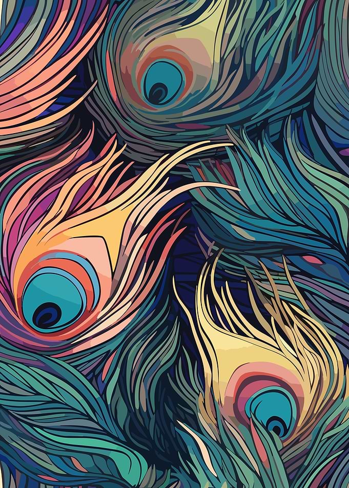 Peacock Feathers Abstract